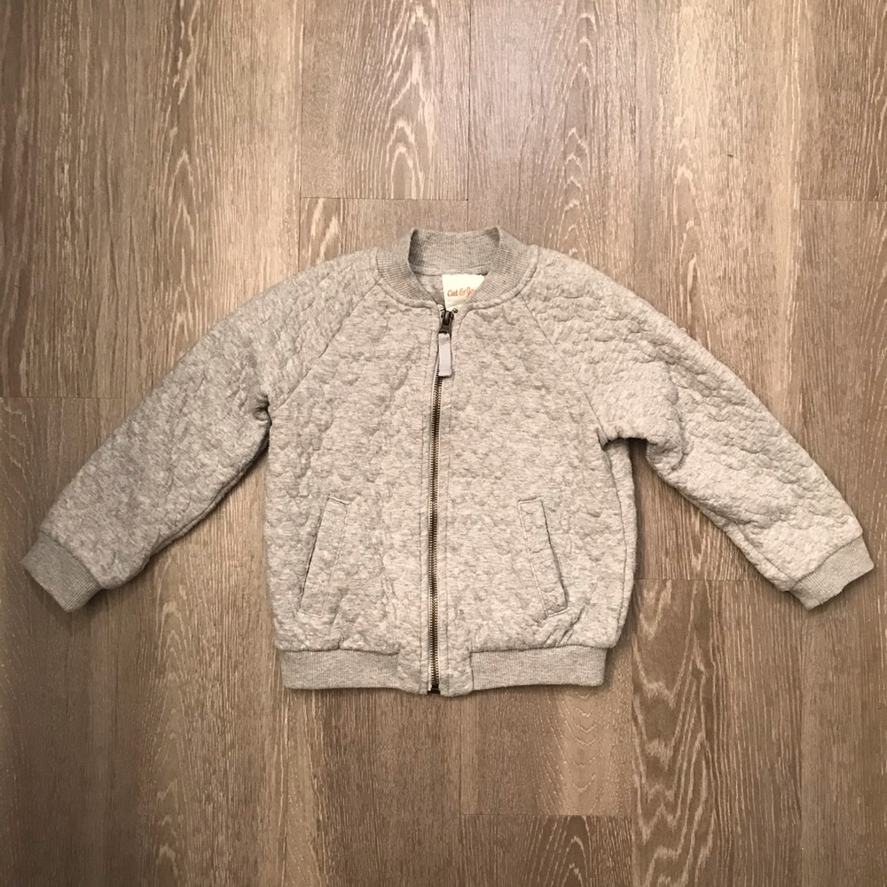 Cat & Jack Full Zip Quilted‎ Bomber Jacket Little Boy’s Size XS (4/5)​